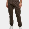 URBAN CLASSICS Herren Cargohose Washed Cargo Twill Jogging In Braun 8