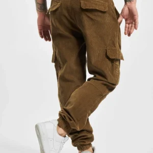 URBAN CLASSICS Herren Jogginghose Corduroy Cargo In Braun 6